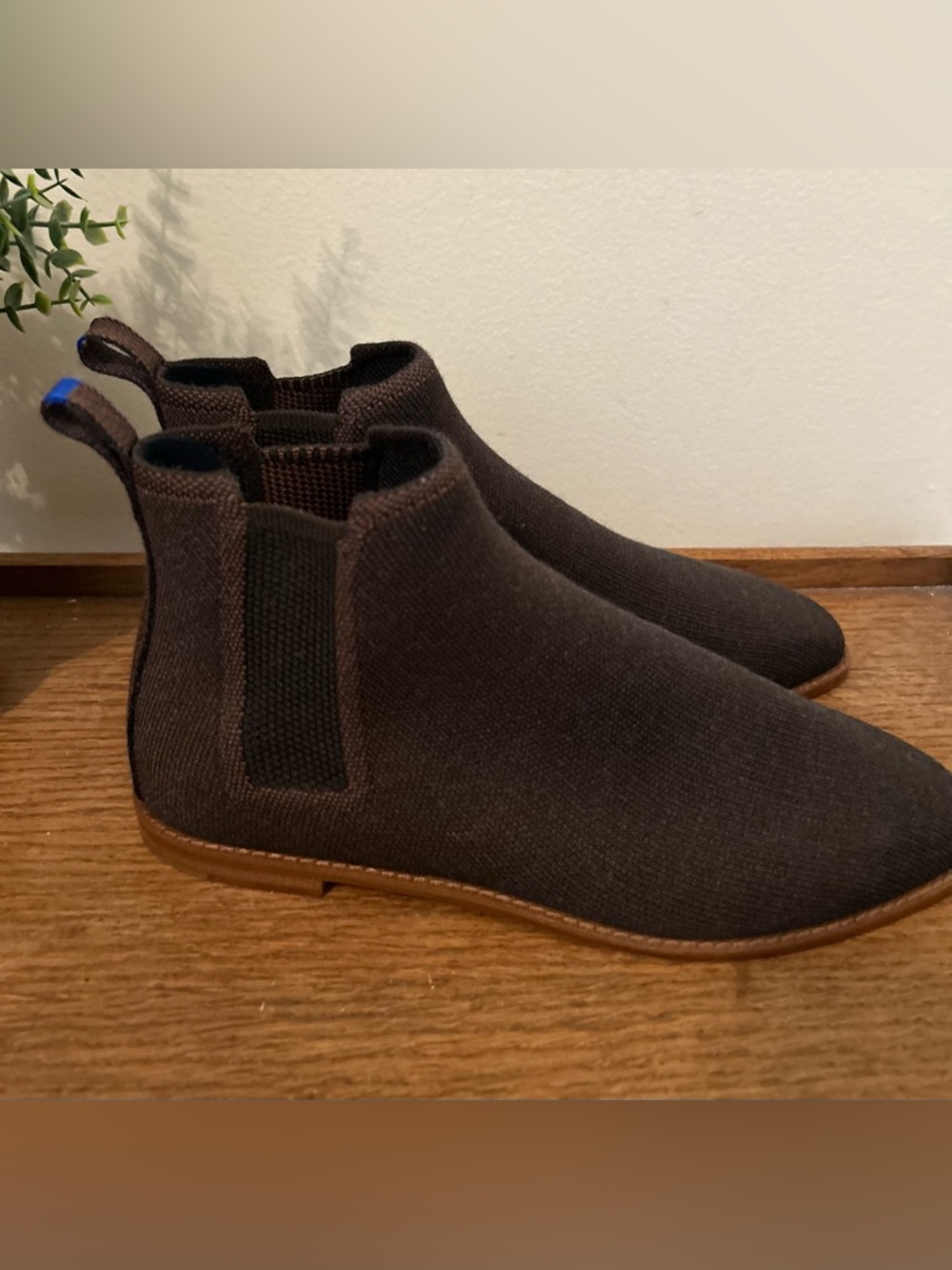 Rothy's Boots Womens SZ 10 Brown The Merino Wool Ankle Chelsea Pull On Comfort